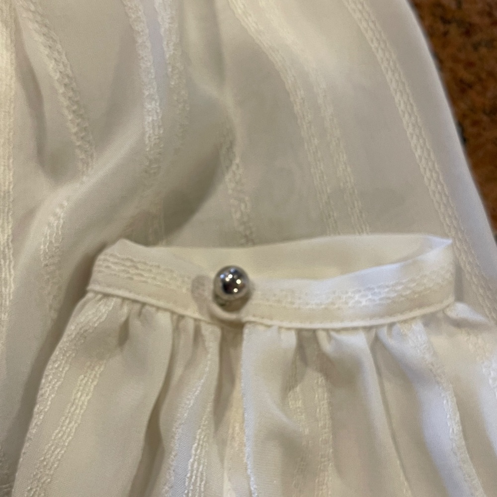 Veronica Beard Ivory Silk Peplum Drawstring Blouse NWOT! Size 2 - Picture 15 of 16